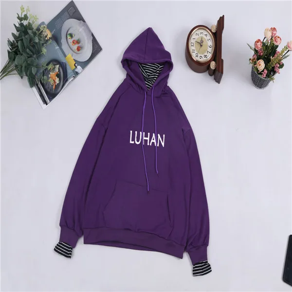 Exo K-Pop Long Sleeve Striped Style Hoodies