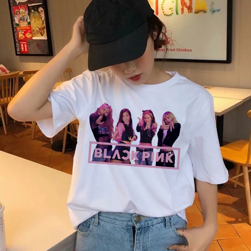 Kpop Blackpink Harajuku Style White T-Shirt