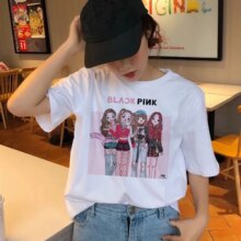 Kpop Blackpink Harajuku Style White T-Shirt Kpop Blackpink Harajuku Style White T-Shirt