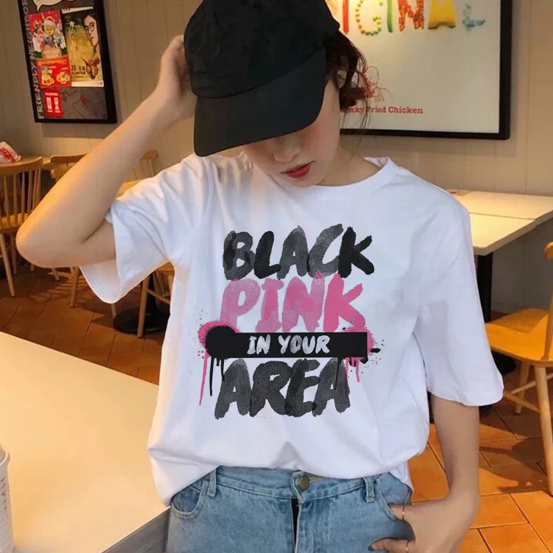Kpop Blackpink Harajuku Style White T-Shirt