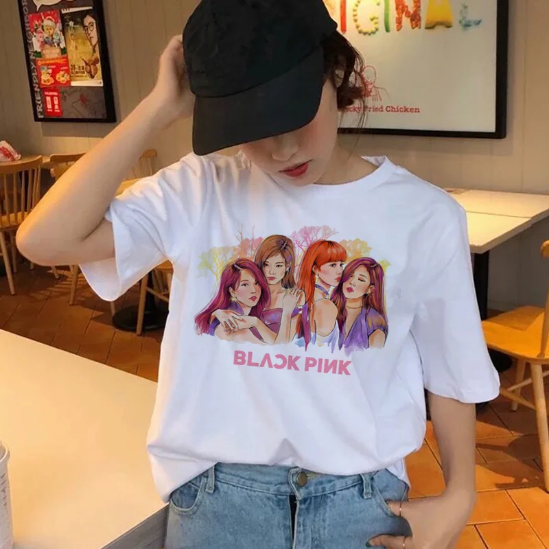 Kpop Blackpink Harajuku Style White T-Shirt