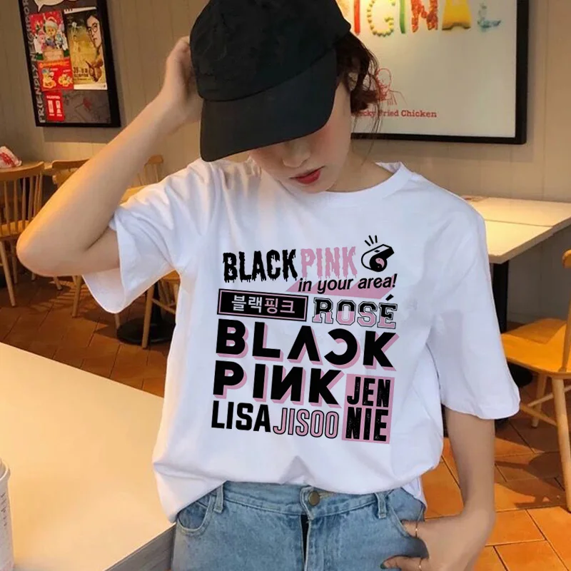 Kpop Blackpink Harajuku Style White T-Shirt