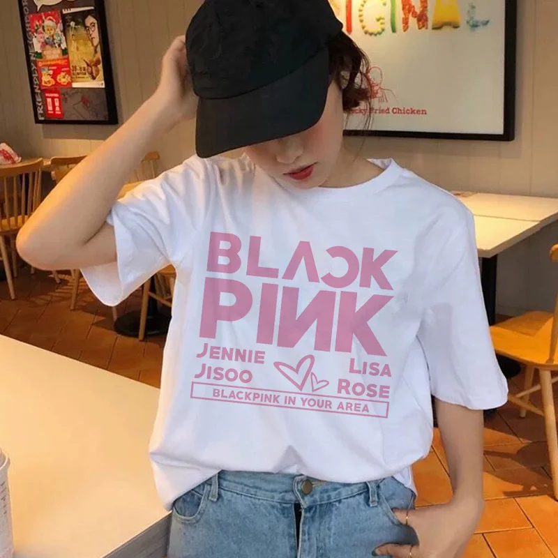 Kpop Blackpink Harajuku Style White T-Shirt