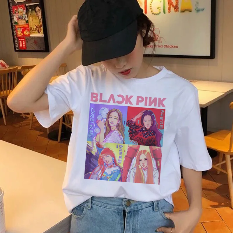 Kpop Blackpink Harajuku Style White T-Shirt