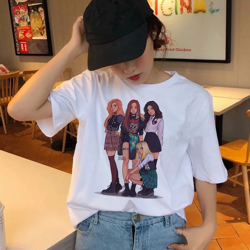 Kpop Blackpink Harajuku Style White T-Shirt