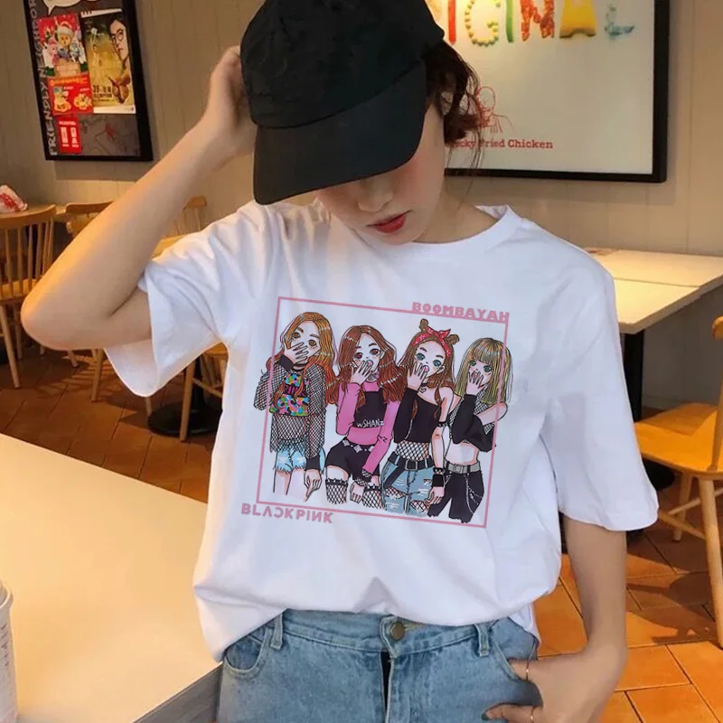 Kpop Blackpink Harajuku Style White T-Shirt