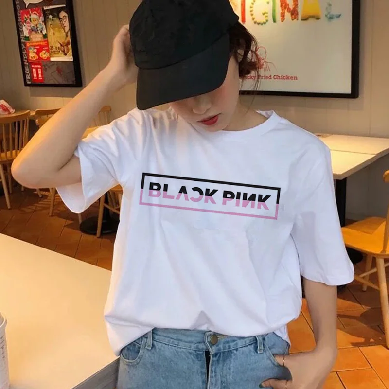 Kpop Blackpink Harajuku Style White T-Shirt