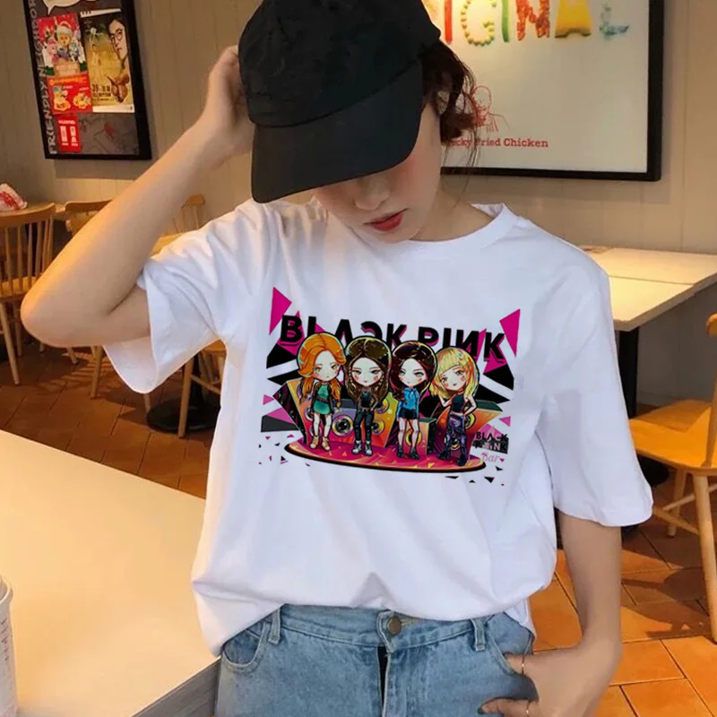 Kpop Blackpink Harajuku Style White T-Shirt