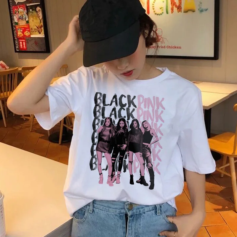 Kpop Blackpink Harajuku Style White T-Shirt