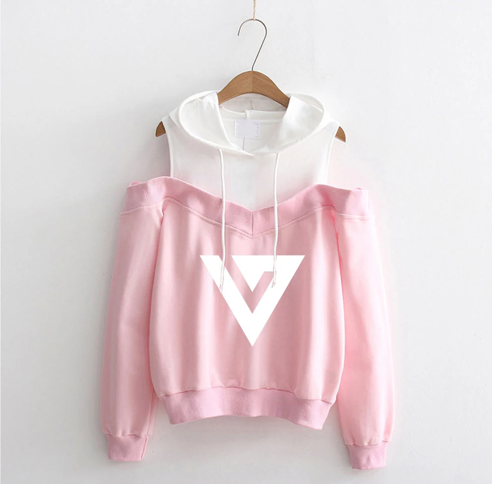 K-Pop Blackpink Strapless Shoulder Hoodies K-Pop Blackpink Strapless Shoulder Hoodies