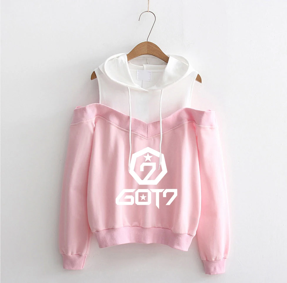 K-Pop Blackpink Strapless Shoulder Hoodies K-Pop Blackpink Strapless Shoulder Hoodies