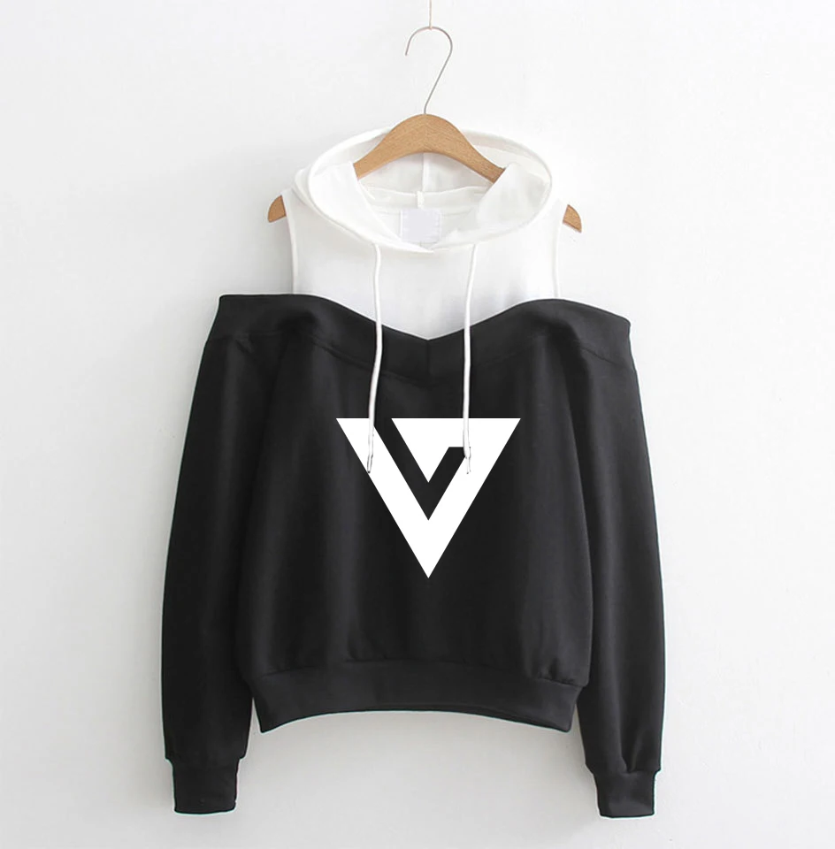 K-Pop Blackpink Strapless Shoulder Hoodies K-Pop Blackpink Strapless Shoulder Hoodies
