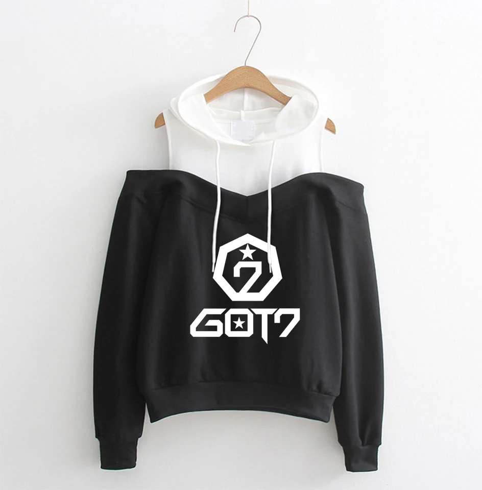 K-Pop Blackpink Strapless Shoulder Hoodies K-Pop Blackpink Strapless Shoulder Hoodies