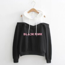 K-Pop Blackpink Strapless Shoulder Hoodies K-Pop Blackpink Strapless Shoulder Hoodies
