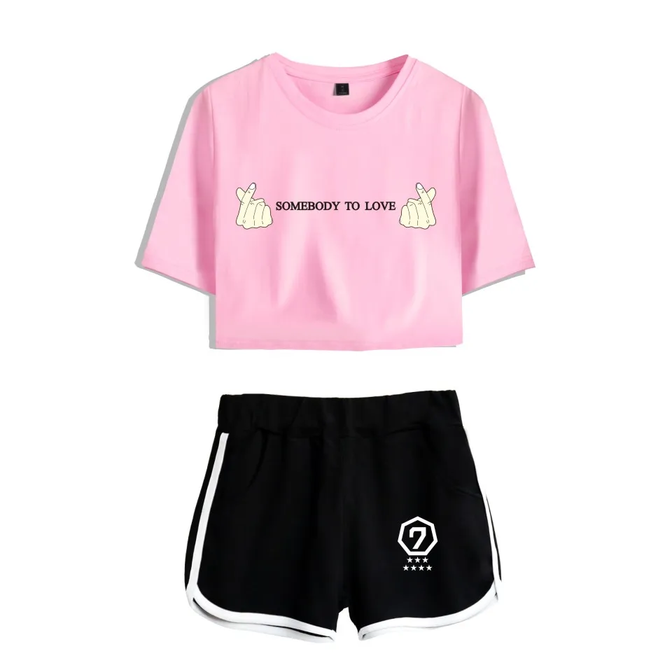 GOT7 Two Piece Set Tops+Shorts Pants For Women