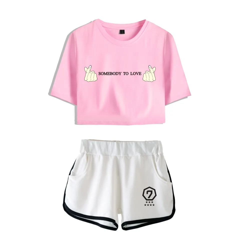 GOT7 Two Piece Set Tops+Shorts Pants For Women