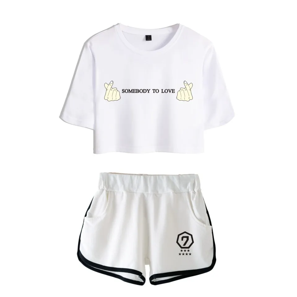 GOT7 Two Piece Set Tops+Shorts Pants For Women