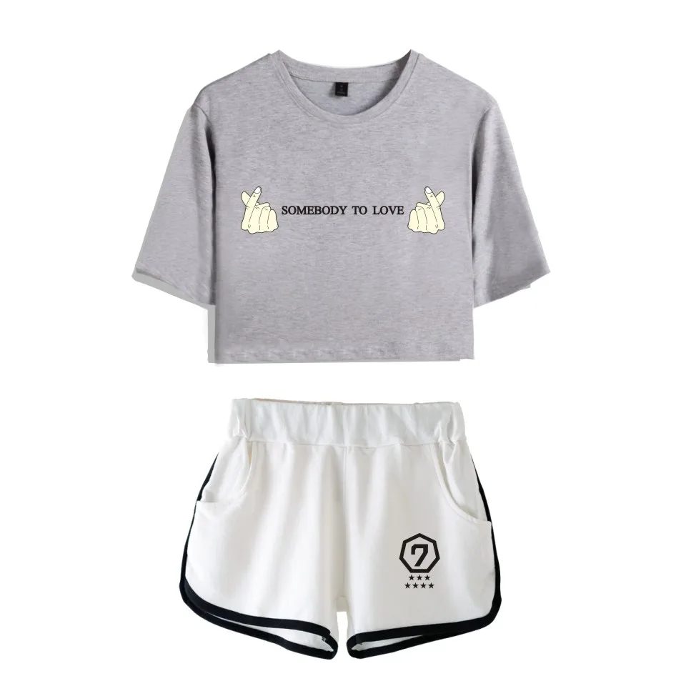 GOT7 Two Piece Set Tops+Shorts Pants For Women