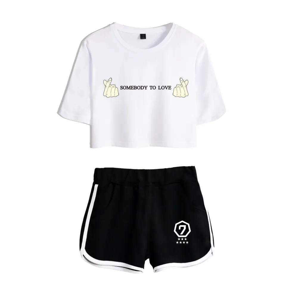 GOT7 Two Piece Set Tops+Shorts Pants For Women