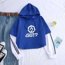 Kpop Got7 Patchwork Long Sleeve Casual Sweatshirt Kpop Got7 Patchwork Long Sleeve Casual Sweatshirt
