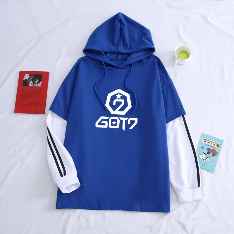 Kpop Got7 Patchwork Long Sleeve Casual Sweatshirt Kpop Got7 Patchwork Long Sleeve Casual Sweatshirt