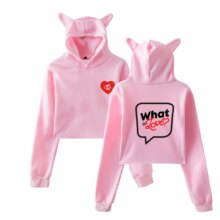 Twice Kpop Harajuku Cat Cropped Long Sleeve Hoodies Twice Kpop Harajuku Cat Cropped Long Sleeve Hoodies