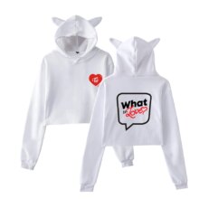 Twice Kpop Harajuku Cat Cropped Long Sleeve Hoodies Twice Kpop Harajuku Cat Cropped Long Sleeve Hoodies
