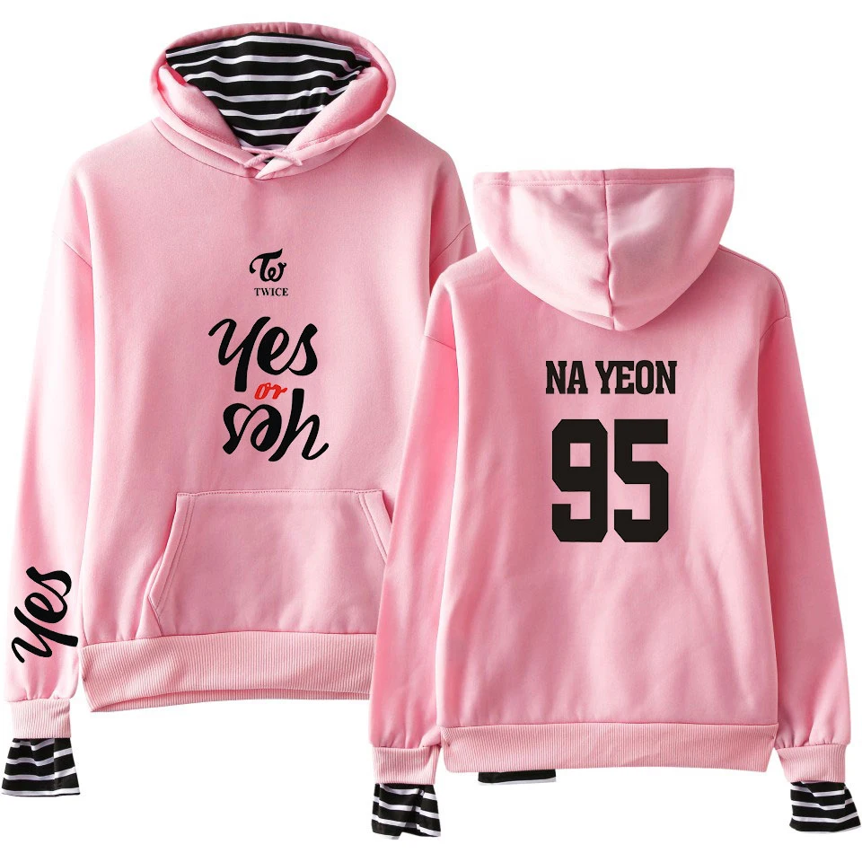 Twice Yes or Yes Print Hoodies Twice Yes or Yes Print Hoodies