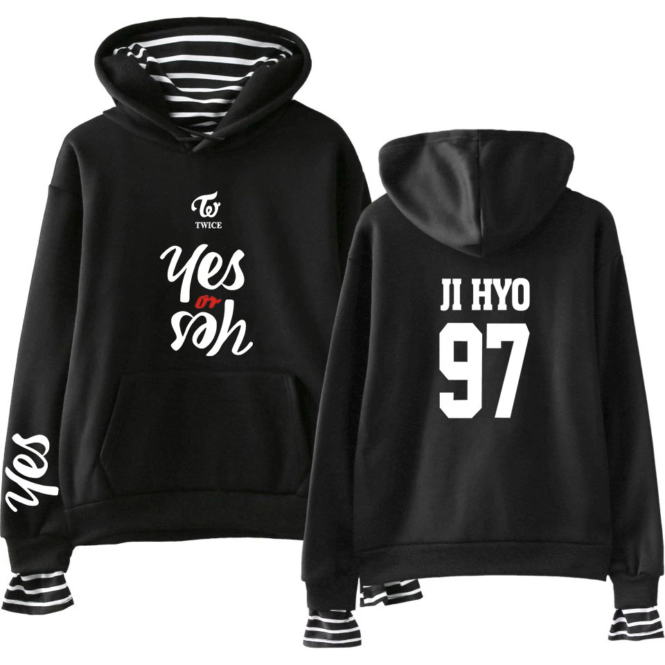 Twice Yes or Yes Print Hoodies Twice Yes or Yes Print Hoodies