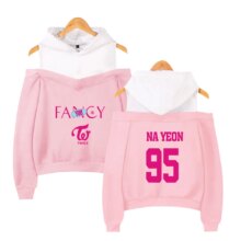 Twice Fancy Pink Hoodies Women Summer Harajuku Off Shoulder Hoodies Twice Fancy Pink Hoodies Women Summer Harajuku Off Shoulder Hoodies