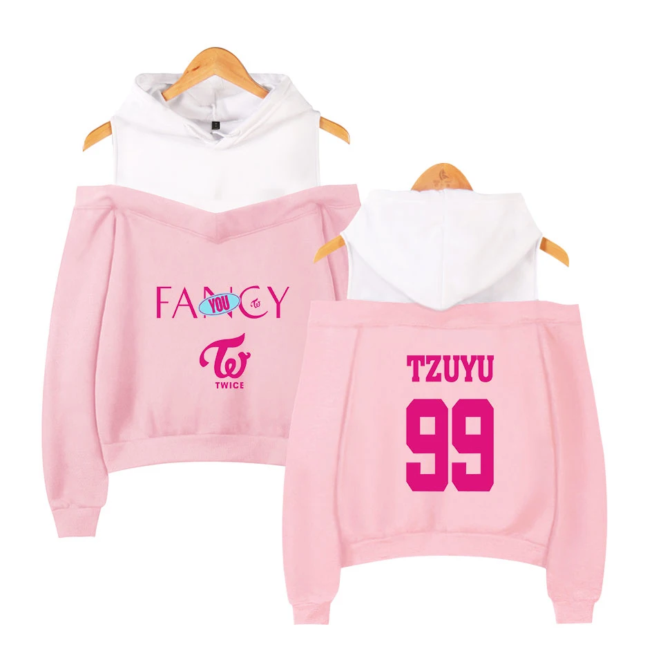 Twice Fancy Pink Hoodies Women Summer Harajuku Off Shoulder Hoodies Twice Fancy Pink Hoodies Women Summer Harajuku Off Shoulder Hoodies