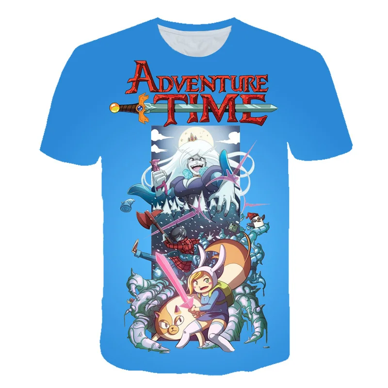 Adventure Time Cartoon 3D Printed Casual Short Sleeve T-Shirts