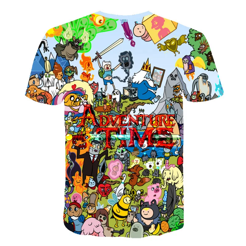 Adventure Time Cartoon 3D Printed Casual Short Sleeve T-Shirts