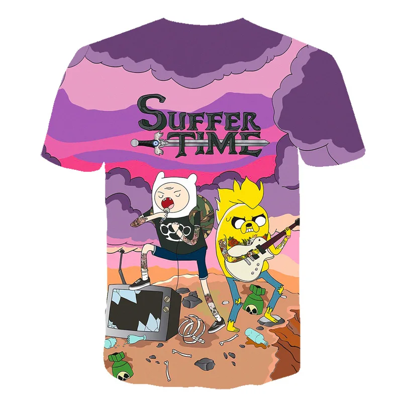 Adventure Time Cartoon 3D Printed Casual Short Sleeve T-Shirts