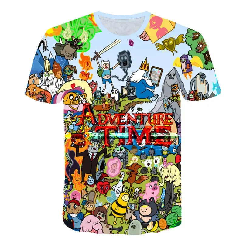 Adventure Time Cartoon 3D Printed Casual Short Sleeve T-Shirts
