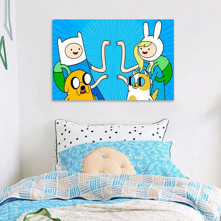 Adventure Time Cartoon Wall Art Printed Canvas Kids Poster