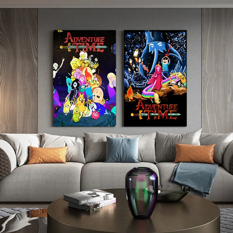 Adventure Time Cartoon Wall Art Printed Canvas Kids Poster