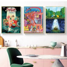 Adventure Time Cartoon Wall Art Printed Canvas Kids Poster Adventure Time Cartoon Wall Art Printed Canvas Kids Poster