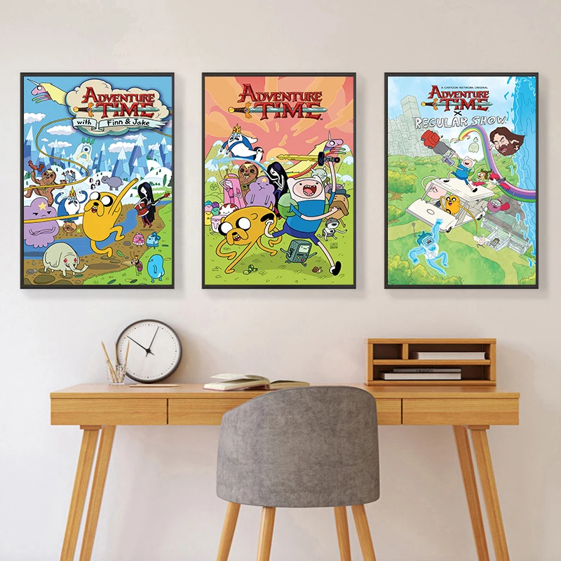 Adventure Time With Finn And Jake Canvas Printed Wall Posters