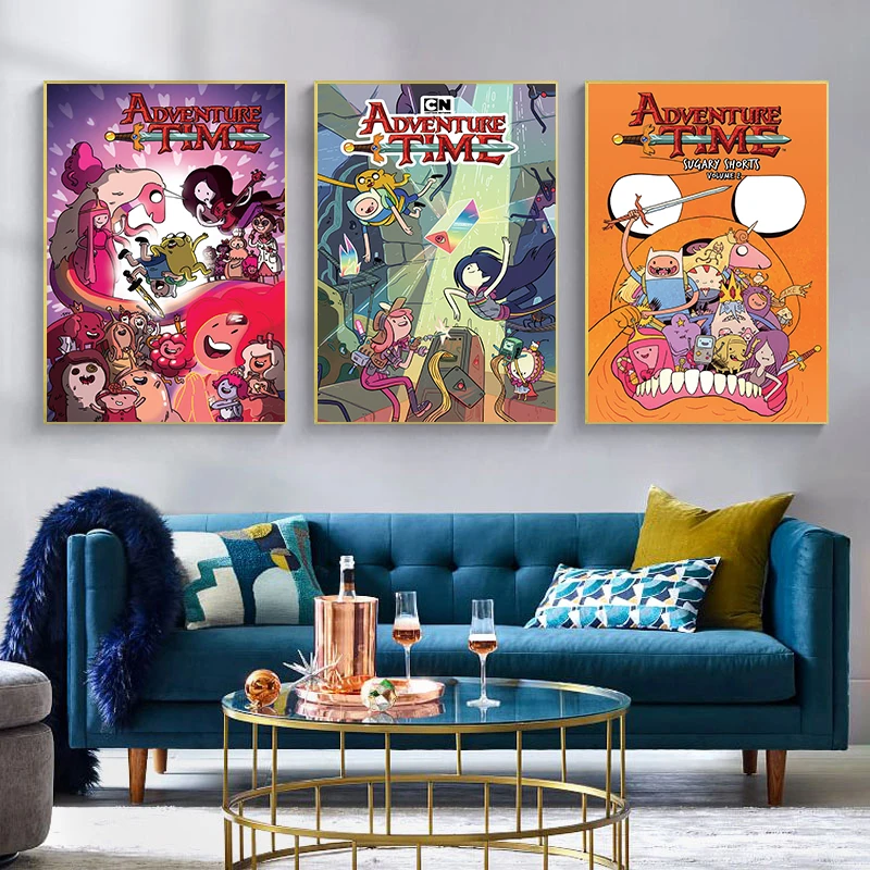 Adventure Time With Finn And Jake Canvas Printed Wall Posters