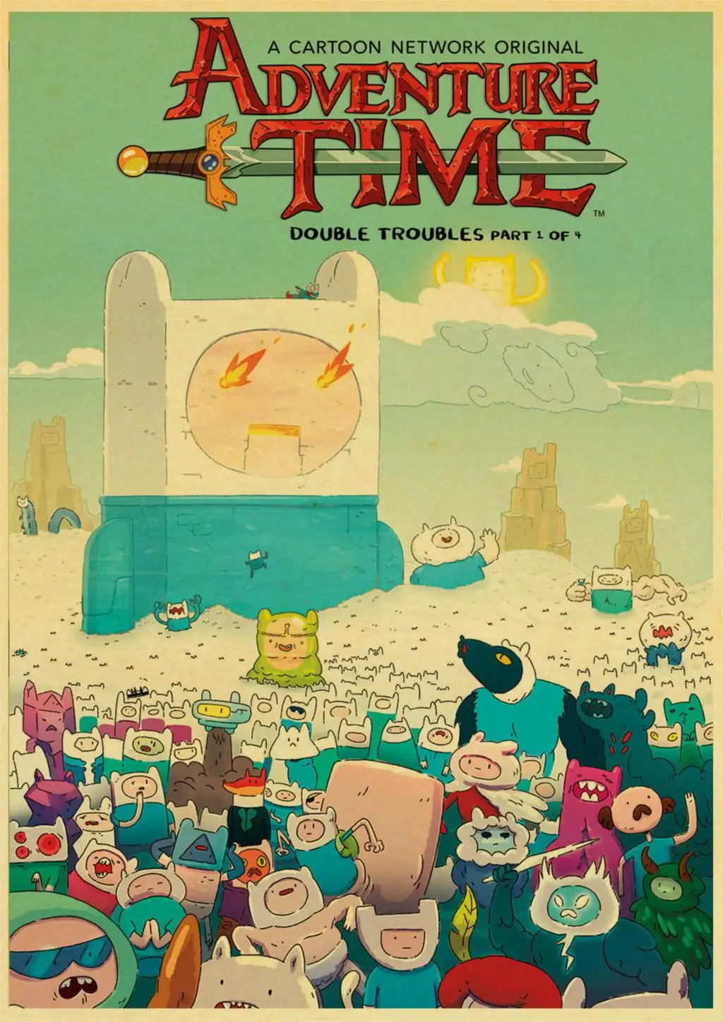 Adventure Time With Finn And Jake Cartoon Poster