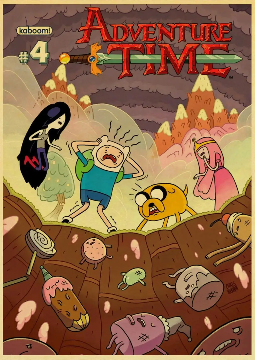 Adventure Time With Finn And Jake Cartoon Poster