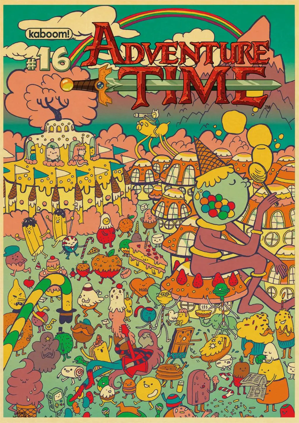 Adventure Time With Finn And Jake Cartoon Poster