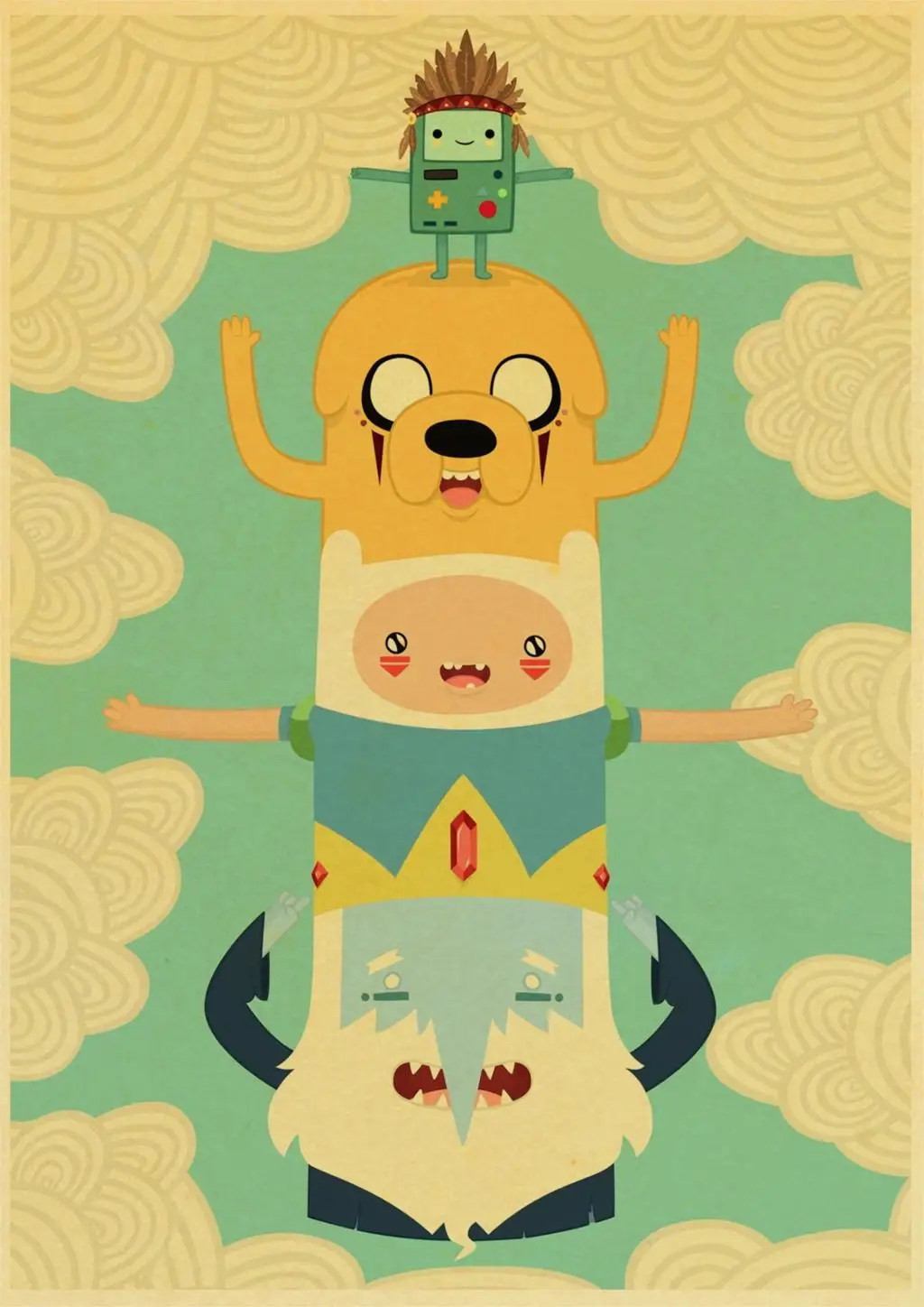 Adventure Time With Finn And Jake Cartoon Poster