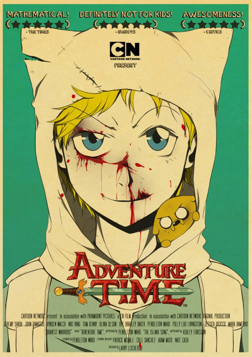 Adventure Time With Finn And Jake Cartoon Poster