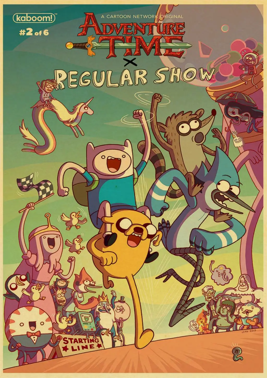 Adventure Time With Finn And Jake Cartoon Poster