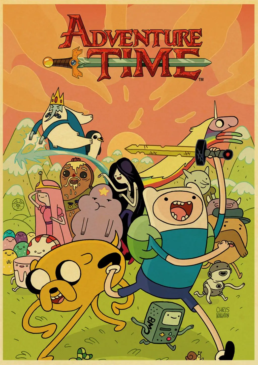Adventure Time With Finn And Jake Cartoon Poster