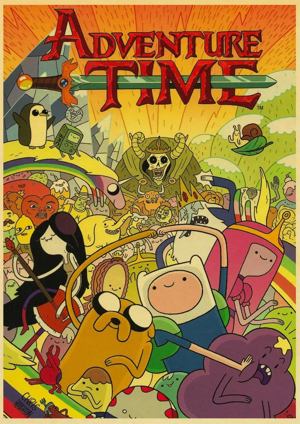 Adventure Time With Finn And Jake Cartoon Poster