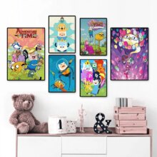 Adventure Time Cartoon HD Wall Art Printed Canvas Poster Adventure Time Cartoon HD Wall Art Printed Canvas Poster