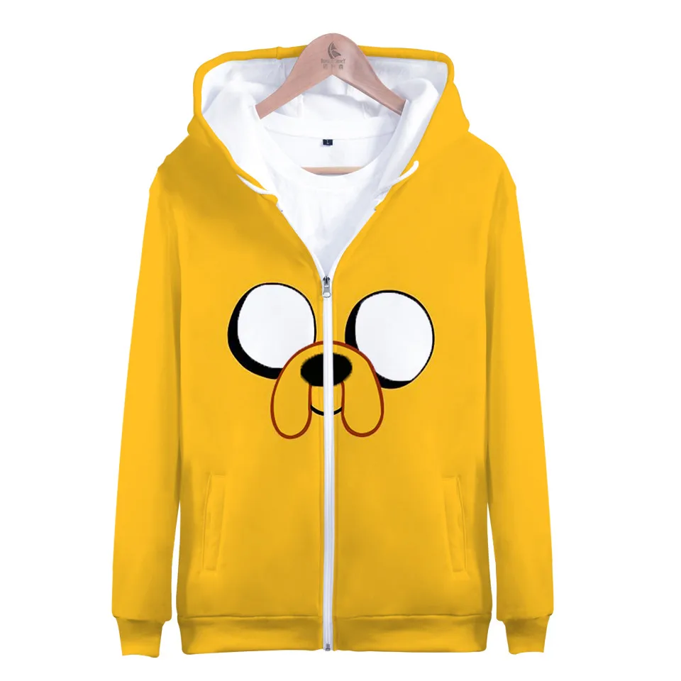 Adventure Time Finn And Jake The Dog Face 3D Zipper Hoodie